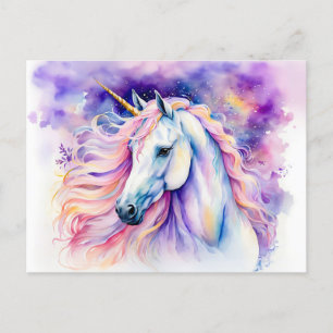 Boho Waterverf Elegante Eenhoorn Briefkaart