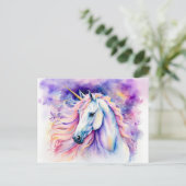Boho Waterverf Elegante Eenhoorn Briefkaart (Staand voorkant)