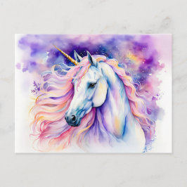 Boho Waterverf Elegante Eenhoorn Briefkaart