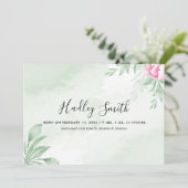 Boho Waterverf Eucalyptus Birth Announcement Card Aankondiging (Staand voorkant)