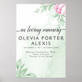 Boho Waterverf Eucalyptus Bladeren Funeral Begroet Poster (Voorkant)