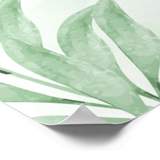 Boho Waterverf Eucalyptus Bladeren Funeral Welkom Poster (Hoek)