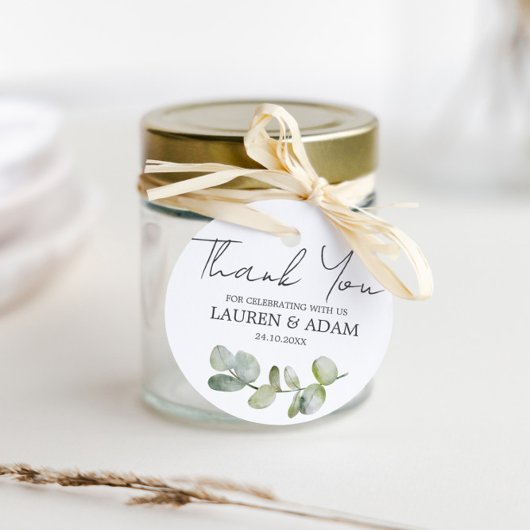 Boho Waterverf eucalyptus bruiloft Bedankjes Labels