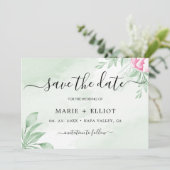 Boho Waterverf eucalyptus bruiloft Save The Date (Staand voorkant)