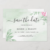 Boho Waterverf eucalyptus bruiloft Save The Date (Voorkant / Achterkant)