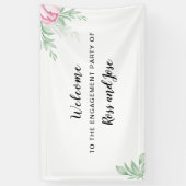 Boho Waterverf Eucalyptus Engagement Party Spandoek (Verticaal)
