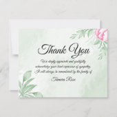 Boho Waterverf Eucalyptus Funeral Dank je wel Bedankkaart (Voorkant)