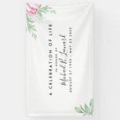 Boho Waterverf Eucalyptus Funeral Memorial Spandoek (Verticaal)