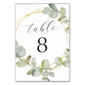 Boho Waterverf Eucalyptus & Gold Wedding Kaart (Achterkant)