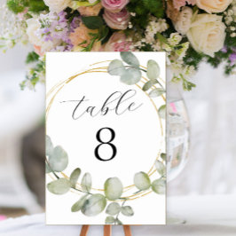 Boho Waterverf Eucalyptus & Gold Wedding Kaart