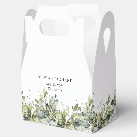 Boho waterverf eucalyptus goud Bruiloft gunst doos Bedankdoosjes (Geopend)