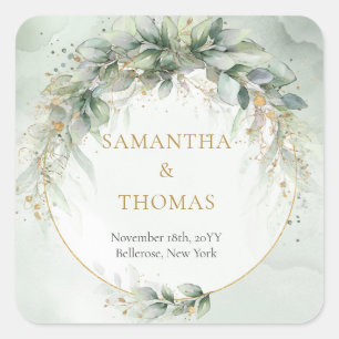 Boho waterverf eucalyptus gouden lijst Stickers