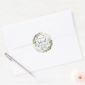 Boho waterverf eucalyptus goudzoet zestien ronde sticker (Envelop)