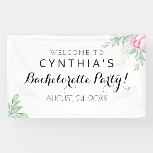 Boho Waterverf Eucalyptus Greenery Bachelorette Spandoek (Horizontaal)