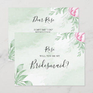 Boho Waterverf Eucalyptus Greenery Bruidsmeisje Uitnodiging Briefkaart