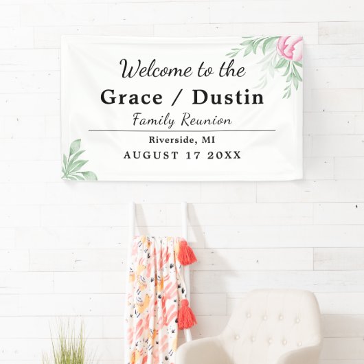 Boho Waterverf Eucalyptus Greenery Family Reunion Spandoek (Insitu)