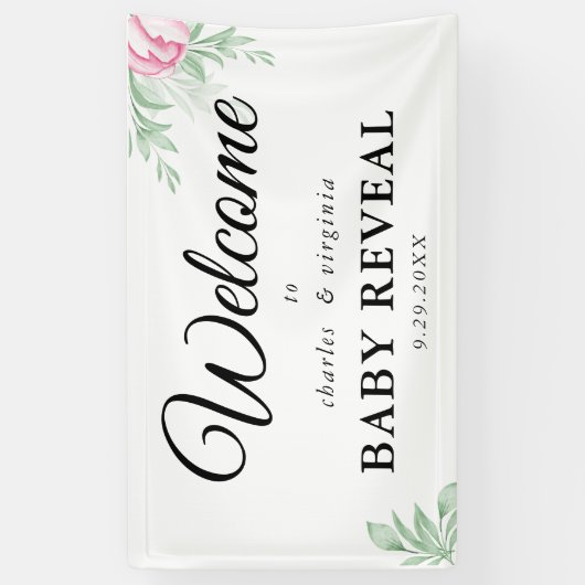 Boho Waterverf Eucalyptus Greenery Gender onthulli Spandoek (Verticaal)