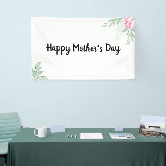 Boho Waterverf Eucalyptus Greenery Moederdag Spandoek (Beurs)