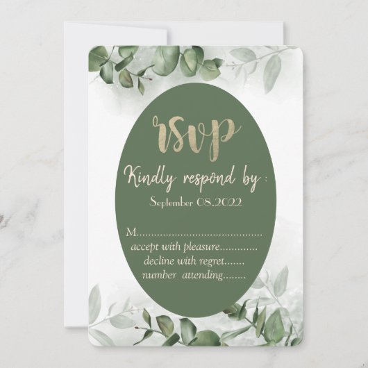 Boho Waterverf Eucalyptus Greenery RSVP Kaart (Voorkant)