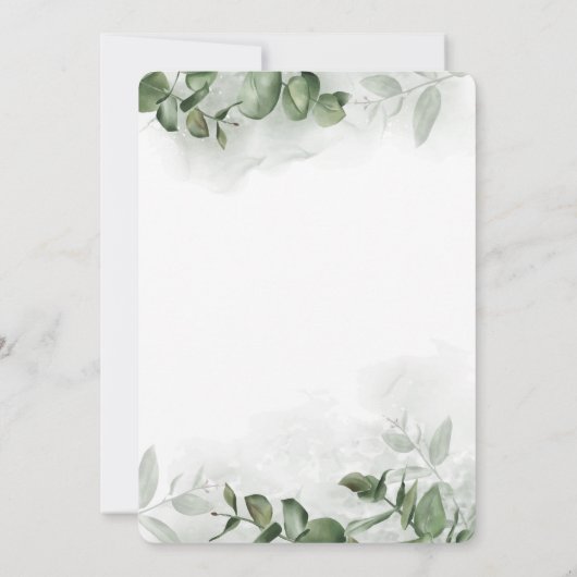 Boho Waterverf Eucalyptus Greenery Save the Date (Achterkant)