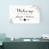 Boho Waterverf Eucalyptus Greenery Wedding Spandoek (Beurs)