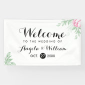 Boho Waterverf Eucalyptus Greenery Wedding Spandoek (Horizontaal)