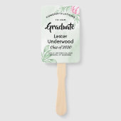 Boho Waterverf Eucalyptus groen Afstuderen Handwaaier (Voorkant)