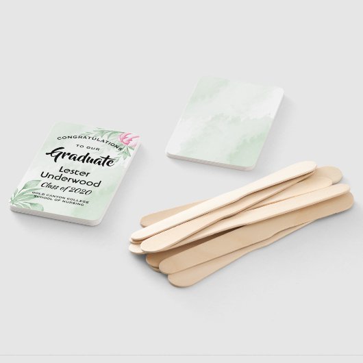 Boho Waterverf Eucalyptus groen Afstuderen Handwaaier (Niet-gemonteerd)