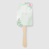 Boho Waterverf Eucalyptus groen baby shower Handwaaier (Achterkant)