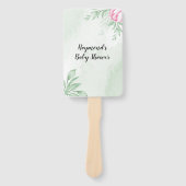 Boho Waterverf Eucalyptus groen ​baby shower Handwaaier (Voorkant)