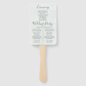 Boho waterverf Eucalyptus Groen Huwelijksprogramma Handwaaier (Achterkant)