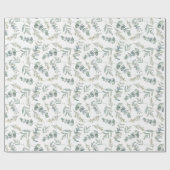 Boho Waterverf Eucalyptus Groene Huwelijksfeest Cadeaupapier (Vlak)