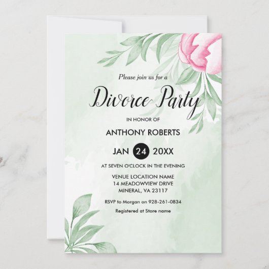 Boho Waterverf Eucalyptus laat scheiden Kaart (Voorkant)