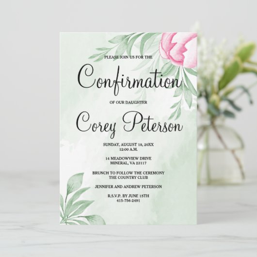 Boho Waterverf Eucalyptus Leaves Bevestiging Kaart (Staand voorkant)