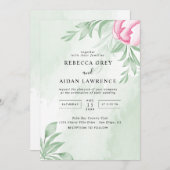 Boho Waterverf Eucalyptus Leaves Greenery Wedding Kaart (Voorkant / Achterkant)