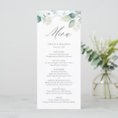 Boho Waterverf Eucalyptus Leaves Greenery Wedding Menu (Staand voorkant)