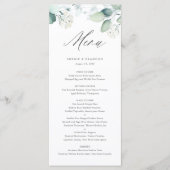 Boho Waterverf Eucalyptus Leaves Greenery Wedding Menu (Voorkant)