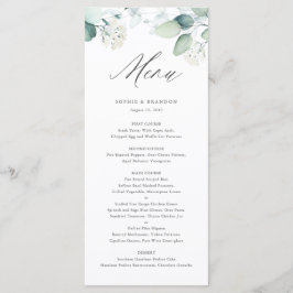 Boho Waterverf Eucalyptus Leaves Greenery Wedding Menu