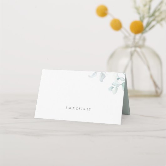 Boho Waterverf Eucalyptus Leaves Greenery Wedding Plaatskaartje (Achterkant)