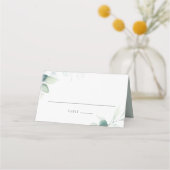 Boho Waterverf Eucalyptus Leaves Greenery Wedding Plaatskaartje (Voorkant)