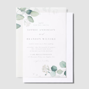 Boho Waterverf Eucalyptus Leaves Greenery Wedding Vellum Uitnodigingen