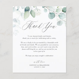 Boho Waterverf Eucalyptus Leaves Hartelijk dank