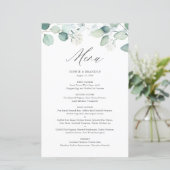 Boho Waterverf Eucalyptus Leaves Menu Card (Staand voorkant)