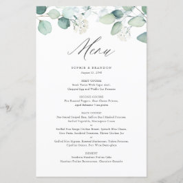 Boho Waterverf Eucalyptus Leaves Menu Card