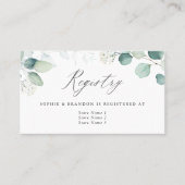 Boho Waterverf Eucalyptus Leaves Registry Card Visitekaartje (Voorkant)