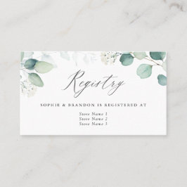 Boho Waterverf Eucalyptus Leaves Registry Card Visitekaartje