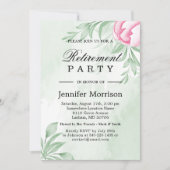 Boho Waterverf Eucalyptus Leaves Retirement Party Kaart (Voorkant)