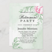 Boho Waterverf Eucalyptus Leaves Retirement Party Kaart (Voorkant / Achterkant)