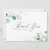 Boho Waterverf Eucalyptus Leaves Wedding Bedankkaart (Voorkant)