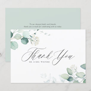 Boho Waterverf Eucalyptus Leaves Wedding Bedankkaart